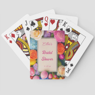 Pretty Floral Framed Roses Tulips Hydrangea Event  Playing Cards
