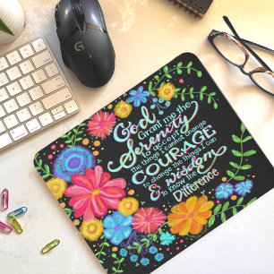 Pretty Floral God Grant Me Serenity Inspiring Mouse Mat