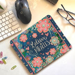 Pretty Floral Hearts Miracles Pink Blue Mouse Mat<br><div class="desc">Fun, trendy, floral mousepads are inspirational, colourful and whimsical. This stylish Inspirivity “Believe in Miracles” mousepad will look fantastic in your home, office, school, dorm room, or wherever you work from. Perfect for any age girl. Makes fun coworker gifts. Fun Fact: People love visiting the Inspirivity Facebook and Instagram pages...</div>