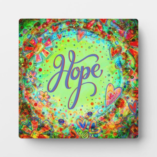 Pretty Floral Inspirational Hope Inspirivity Plaque (Front)