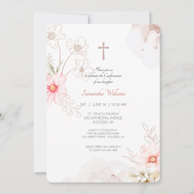 Pretty Floral Invitation (Front)