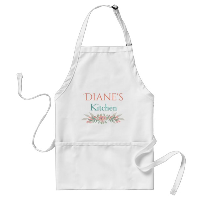 Pretty Floral Kitchen Standard Apron (Front)