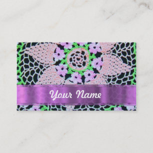 pretty floral lace calling card
