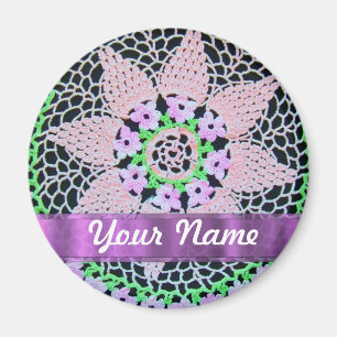pretty floral lace magnet