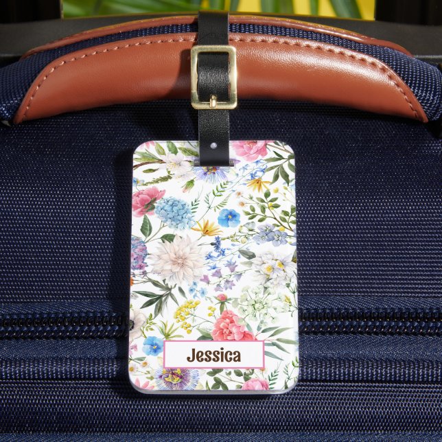 Pretty Floral  Luggage Tag (Front Insitu 2)