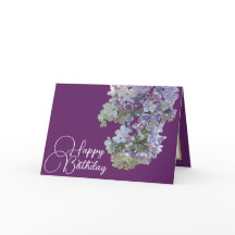 Pretty Floral Modern Lilac Flower Purple Birthday