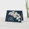 Pretty Floral Modern Orchid Flower Navy Birthday