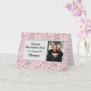 Pretty Floral MOMMA Photo Happy Mothers Day Card
