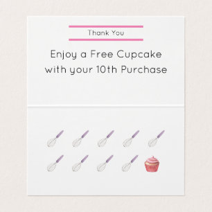 Pretty Floral Monogram Loyalty Business Card