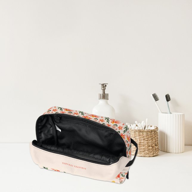Pretty Floral Monogram | Pink & Peach Dopp Kit (Creator Uploaded)