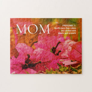 Pretty Floral Mum Proverbs 31 Jigsaw Puzzle