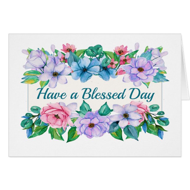 Pretty Floral Notecard (Front Horizontal)