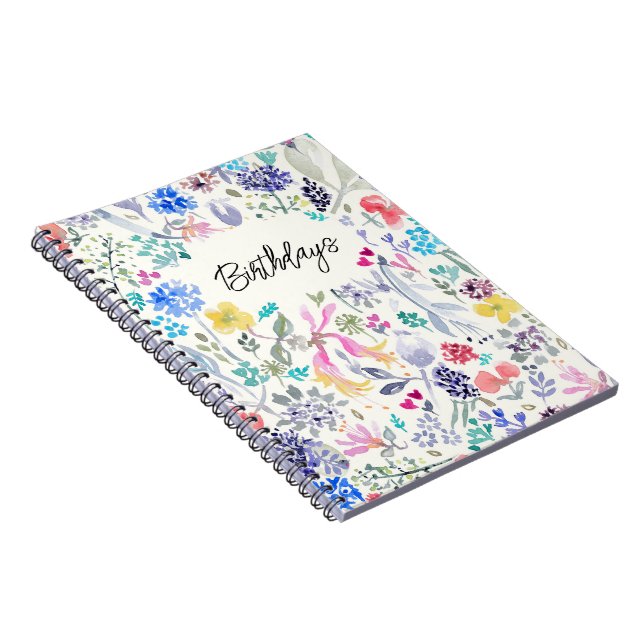 Pretty floral painted  notebook (Right Side)