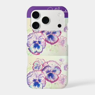 Pretty Floral Pastel Pansy Purple Watercolor Towel