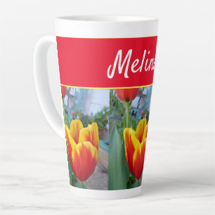 Pretty Floral Pastel Tulip Pink Bee Womans Mug