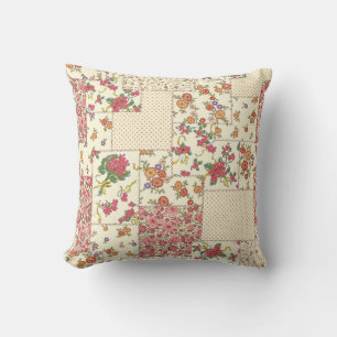 Pretty Floral Patchwork Seamless Design Cushion