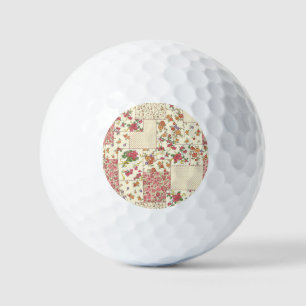 Pretty Floral Patchwork Seamless Design Golf Balls