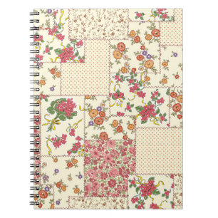 Pretty Floral Patchwork Seamless Design Notebook
