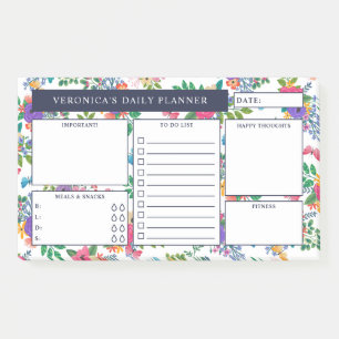 Pretty Floral Pattern Daily Planner Post-it Notes