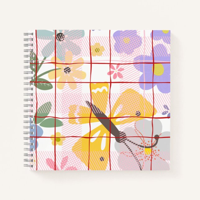 Pretty floral pattern for girls Purple Notebook (Front)