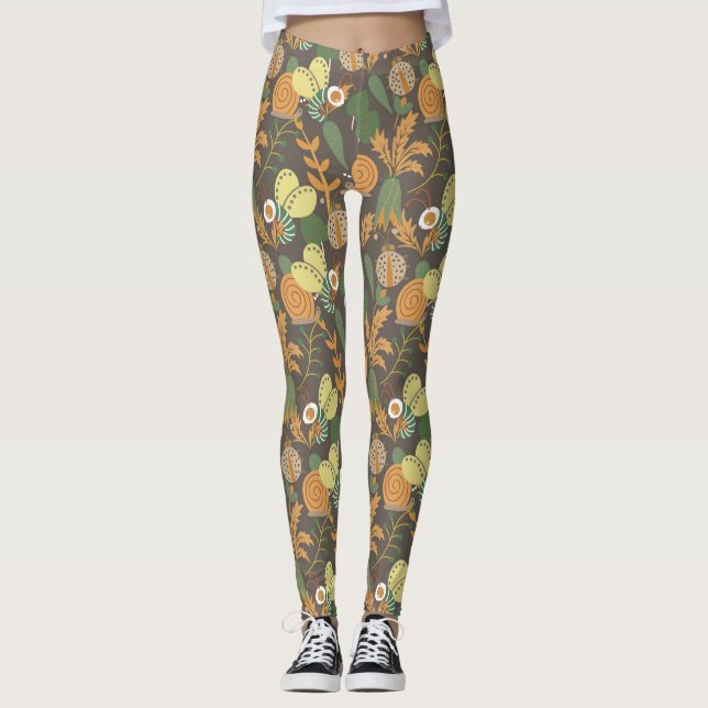 Pretty Floral Pattern Leggings (Front)