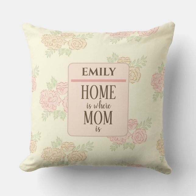 Pretty Floral Pattern Mothers Day Cushion (Front)