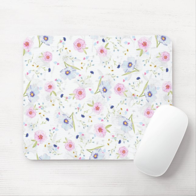 Pretty Floral Pattern Mouse Mat (With Mouse)