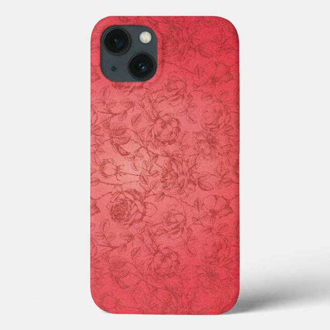 Pretty Floral Pattern pink Case-Mate iPhone Case (Back)