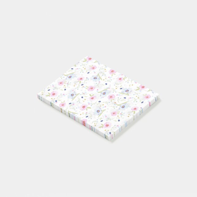 Pretty Floral Pattern Post-it Notes (Angled)
