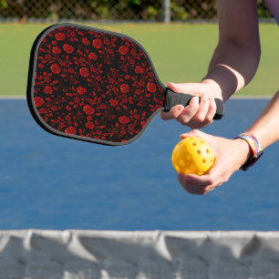 Pretty Floral Pattern Red Wildflowers Pickleball Paddle