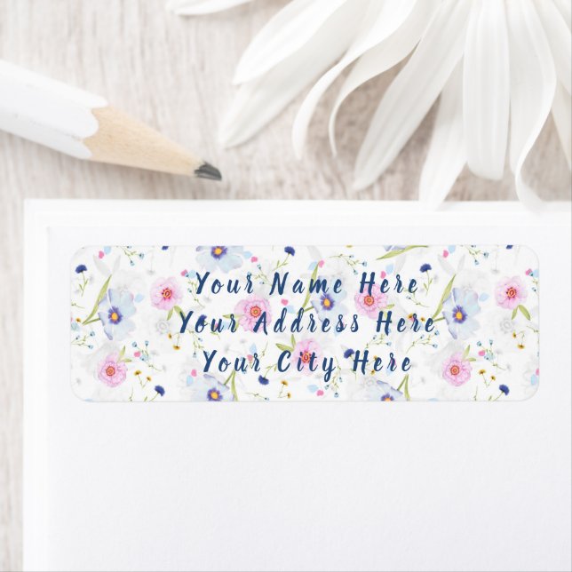 Pretty Floral Pattern Return Address Label (Insitu)