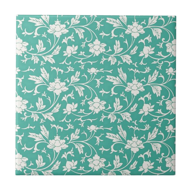 Pretty Floral Pattern Tile (Front)