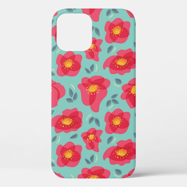 Pretty Floral Pattern With Bright Pink Petals Case-Mate iPhone Case (Back)