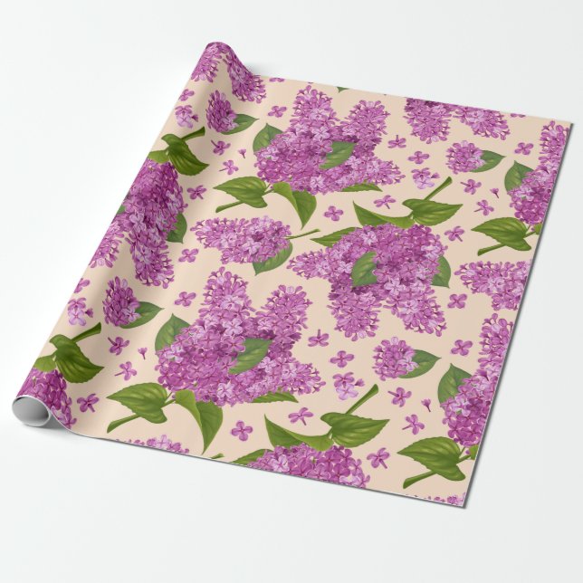 Pretty Floral pattern Wrapping Paper (Unrolled)