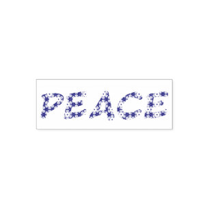 Pretty Floral Peace Logo Self-inking Stamp
