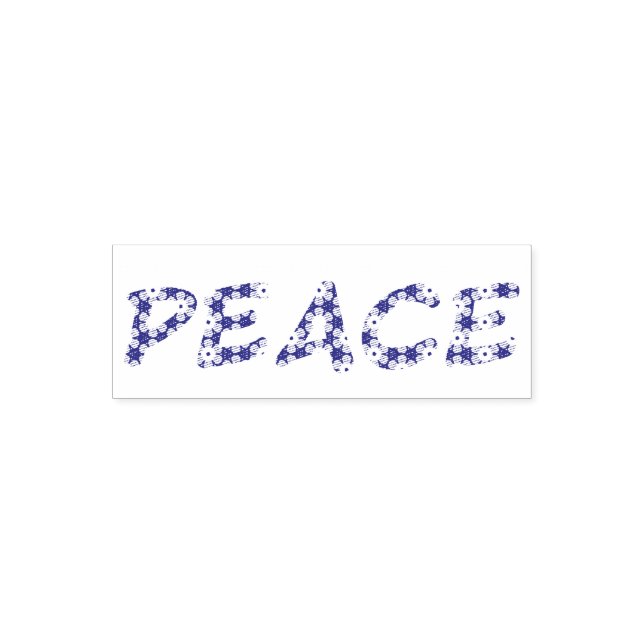 Pretty Floral Peace Logo Self-inking Stamp (Design)
