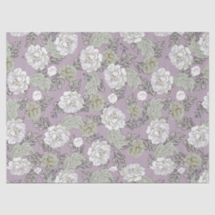 Pretty floral peonies dusty mauve tissue paper