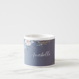 Pretty floral personalised gift espresso cup