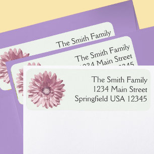 Pretty Floral Pink Gerbera Daisy Return Address