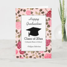 Pretty Floral Pink Graduation