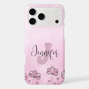 Pretty Floral Pink Purple Custom Name & Monogram  