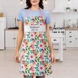 Pretty Floral Print Custom Text Name Personalised Apron<br><div class="desc">A pretty floral print apron with your custom text - add a name,  business or any custom text.  Makes a fun birthday,  holiday,  wedding or everyday gift.</div>