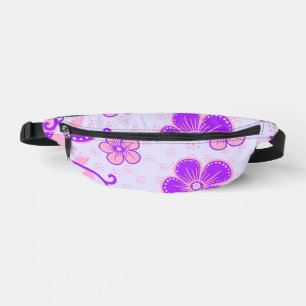 Pretty Floral Print Purple and Pink on Lavender Bum Bags
