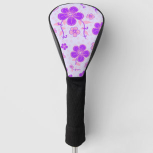 Pretty Floral Print Purple and Pink on Lavender Golf Head Cover