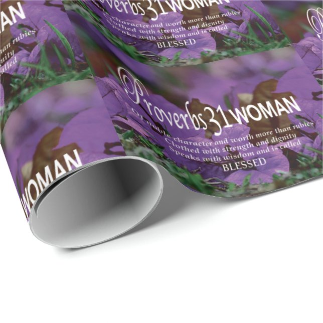 Pretty Floral PROVERBS 31 Wrapping Paper (Roll Corner)