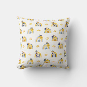 Pretty Floral Rainbow Summer Pattern Cushion