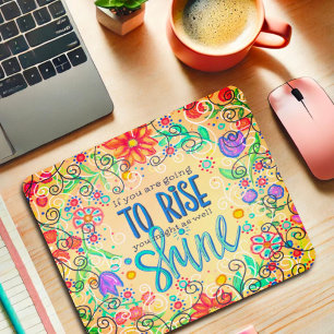 Pretty Floral Rise and Shine Colourful Mouse Mat