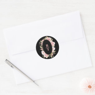 Pretty Floral Roses Monogram Envelope Seal