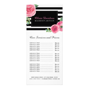 Pretty Floral Salon Price List Rack Card