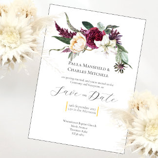 Pretty Floral Save the Date, Wedding Invitation